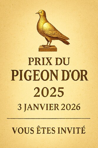 Carton d'invitation Pigeon d or 2025