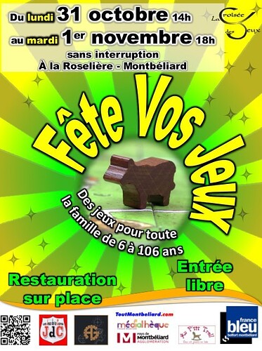 Fête vos jeux 8 à Montbéliard : 31 octobre et 1er Novembre