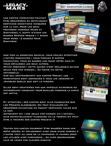 TfM Legacy Innovation cards Summary