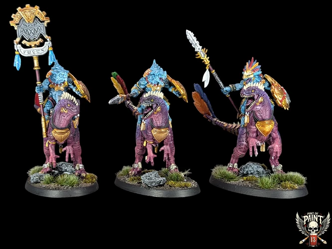 Lanciers-Aggradons-porte-etendar-warhammer-age-of-sigmar-tabletop-peint-par-pint-of-paint