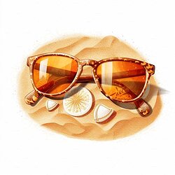 dessin-paire-lunettes-soleil-plage-sable_899870-10499