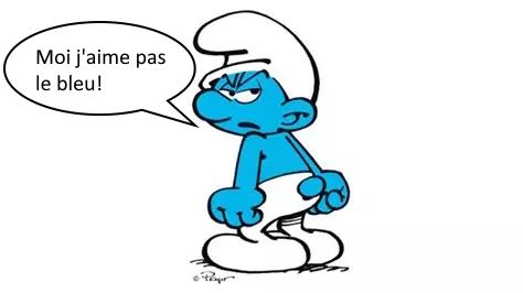Schtroumpf grognon bleu