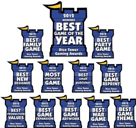 Les nommés pour le Dice Tower Award sont