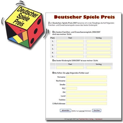 Deutscher Spiele Preis 2007 à besoin de vous !